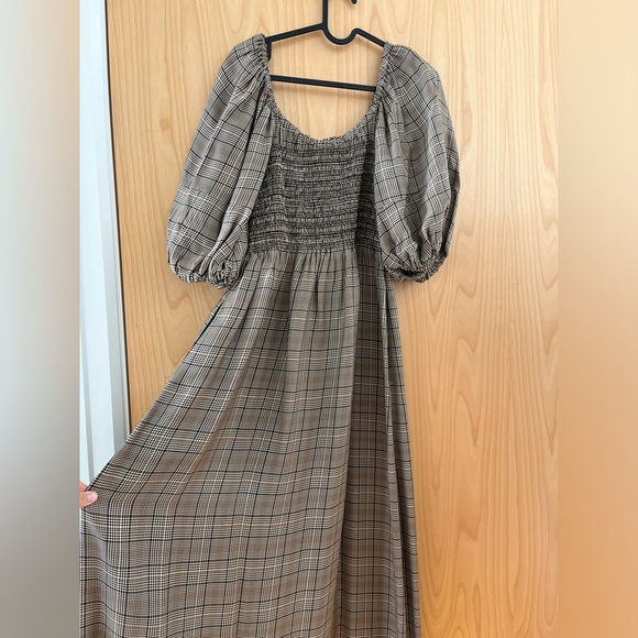 La Ligne dress in plaid with puff sleeves - Picture 5 of 7